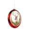 Glittered Reindeer Glass Christmas Disc Ornament